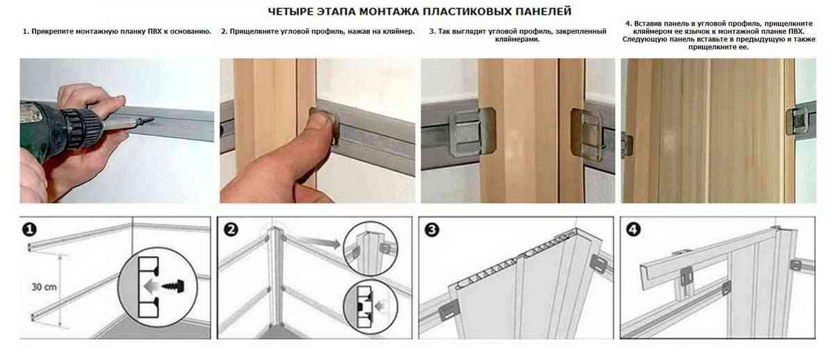 Как сделать отделку стен пластиковыми панелями своими руками - пошаговая инструкция
