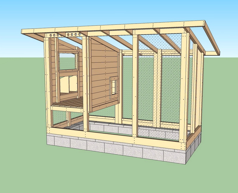 Каркас курятника из дерева своими руками чертежи