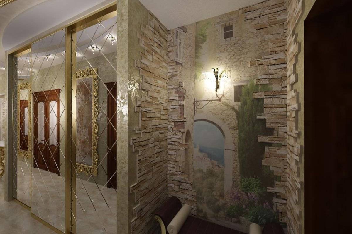 Декоративный камень в коридоре: фото и дизайн интерьера, плюсы и минусы, нюансы внутренней отделки стен при ремонте квартиры, а также как и на что поклеить материал?