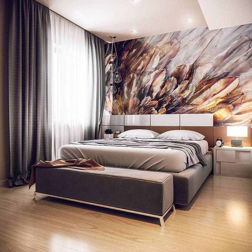 Фотообои в спальню (79 фото) над кроватью и на стену + идеи дизайна в интерьере